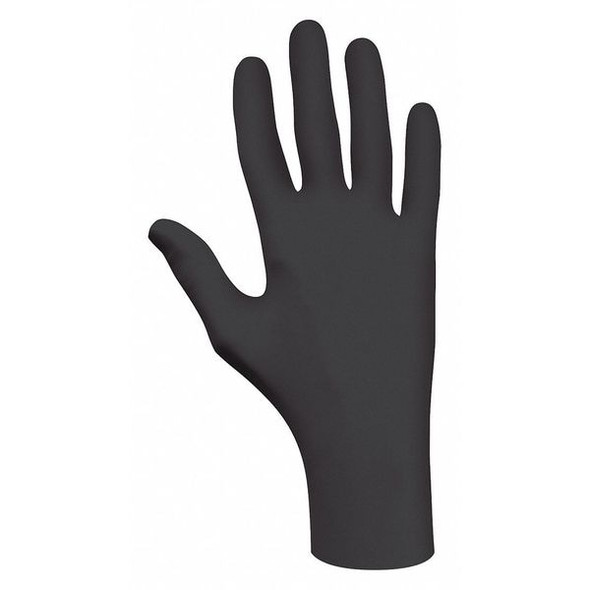 6112PF, Disposable Gloves, 3.9 mil Palm, Nitrile, Powder-Free, 2XL, 90 PK, Black