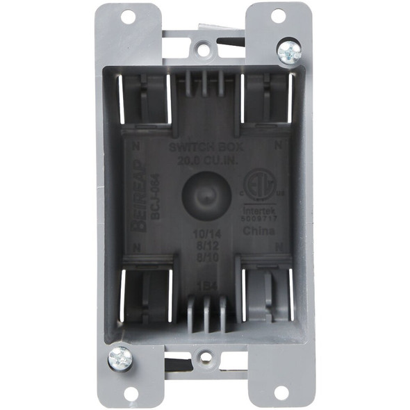 1-Gang PVC Molded Old Work Wall Electrical Box, 20 Cu. In. BCJ-064 537682