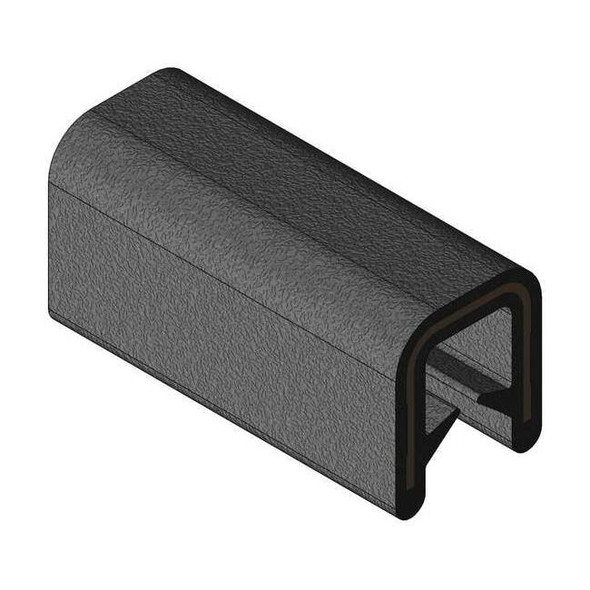 Trim-Lok Edge Trim,100 ft L,Black, PVC, 7/32 in W 750B2X1/16-100