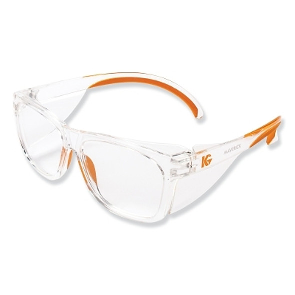 KleenGuard™ Maverick™ Safety Glasses, Clear Anti-Fog/Scratch Lens, Clear/Orange Frame