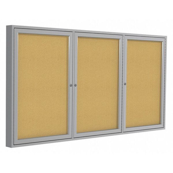Ghent Enclosed Cork Bulletin Board 36x72", 3 Door PA33672K