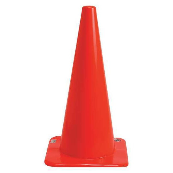 Brady Traffic Cone, Vinyl, 28 in. H, Orange 80112 Brady Traffic Cone, Vinyl, 28 in. H, Orange 80112