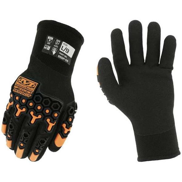 Mechanix Wear Knit Gloves, Knit Cuff, Black, M (8) S5DP-05-008