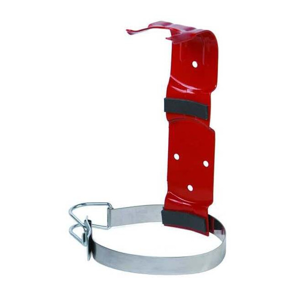 Fire Extinguisher Bracket, Strap Bracket, Steel, For Tank Weight 5 lb