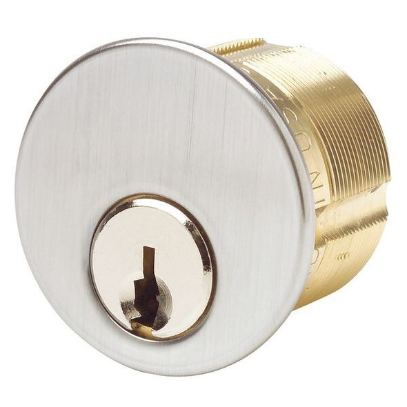 Mortise Cylinder, Satin Chrome, Keyway Type Yale(R) 8, 5 Pins,PK2