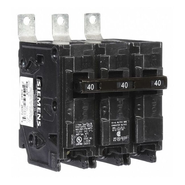 Miniature Circuit Breaker, BL Series, 40A, 3 Pole, 240V AC, 10kA at 240V AC