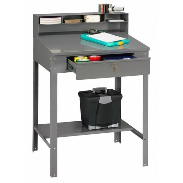 Tennsco Shop Desk,34-1-2 x 53 x 29In,Medium Gray SR-57 MED GRAY
