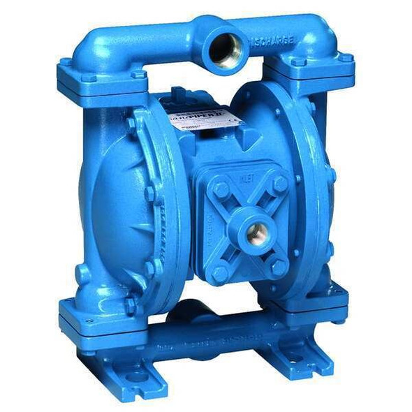 Double Diaphragm Pump, Cast iron, Air Operated, 45 GPM 220 Degrees F