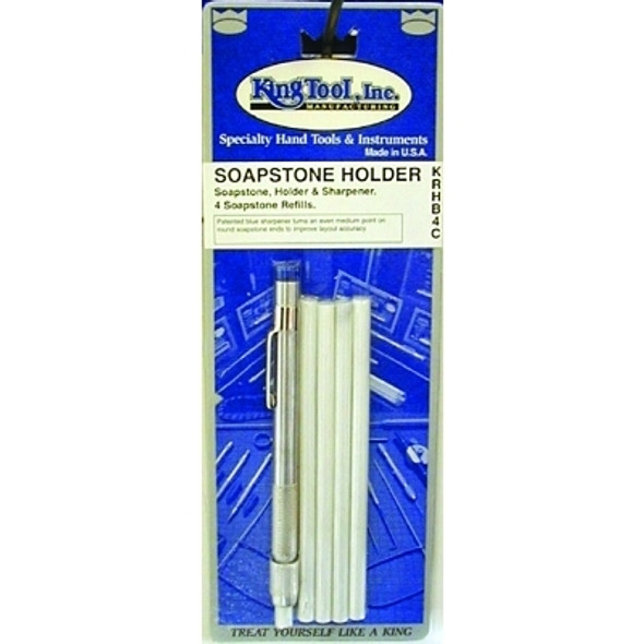 Soapstone Holder, 5 in L, Round, 4 Soapstone Refills