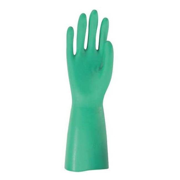 Chemical Resistant Gloves, Nitrile, 13 in L, 11 mil, Green, L, 12 PK