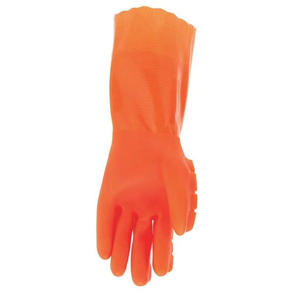 N2658HVO Chemical Resistant Gloves, PVC, 14 in L, 15 ga, Orange, S, 1 PR  N2658HVOS