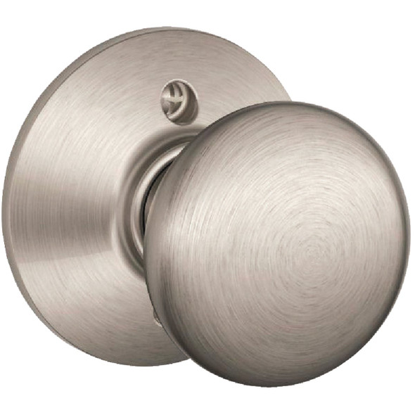 Schlage Plymouth Knob Satin Nickel Non-Turning Lock  F170PLY619