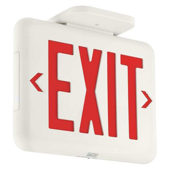 Exit Sign, White, 1 or 2 Face(s), LED, Universal Mount, Not Battery Powered