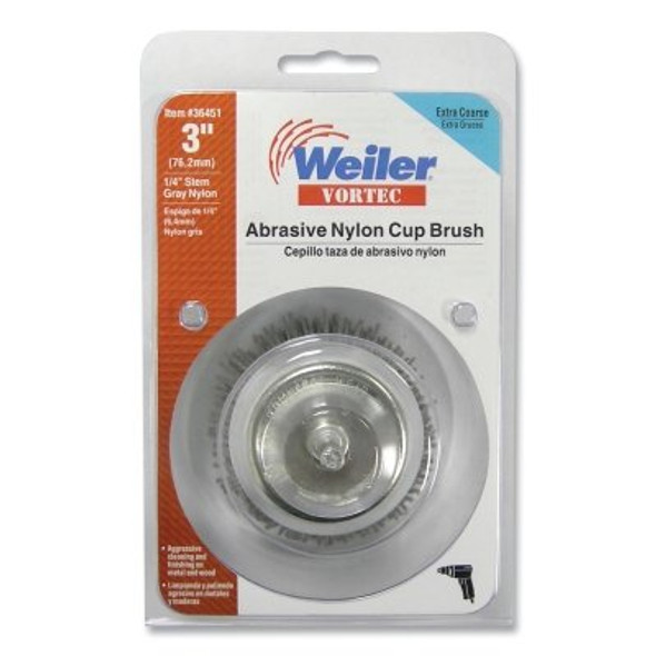 Vortec Pro® Knot Wire Cup Brush, 3 in Dia., 5/8-11 Arbor, .02 in Carbon Steel Wire