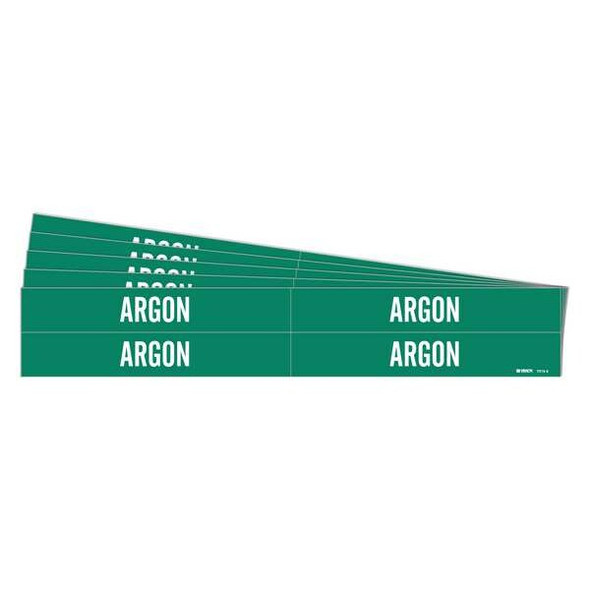 Brady Pipe Marker, Adhesive, White, Argon, PK5, 7015-4-PK 7015-4-PK