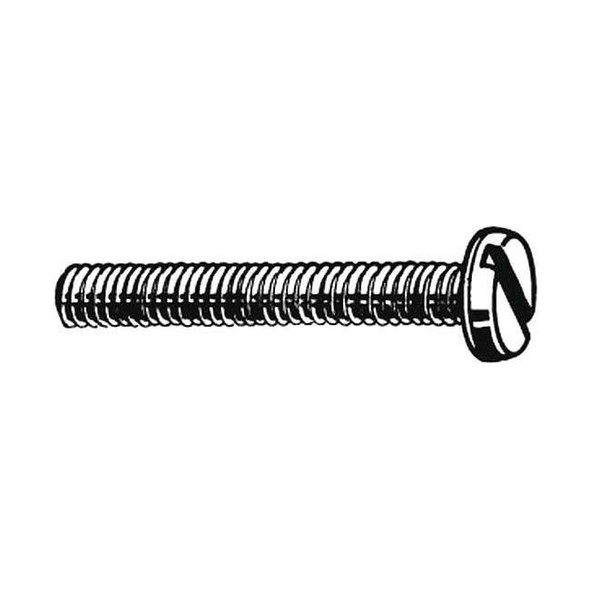 M6-1.00 x 25 mm Slotted Pan Machine Screw, Zinc Plated Steel, 100 PK