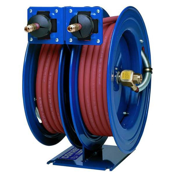 Coxreels Dual Hose Reel,Spring,3/8 in MNPT,50 ft C-LP-350-350 Coxreels Dual Hose Reel,Spring,3/8 in MNPT,50 ft C-LP-350-350