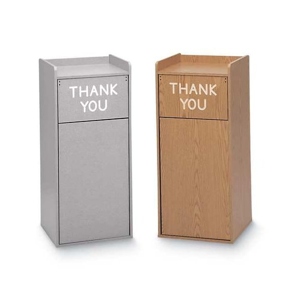 Safco 36 gal Square Indoor Plastic Can, Black, Plastic, 17 in 9669