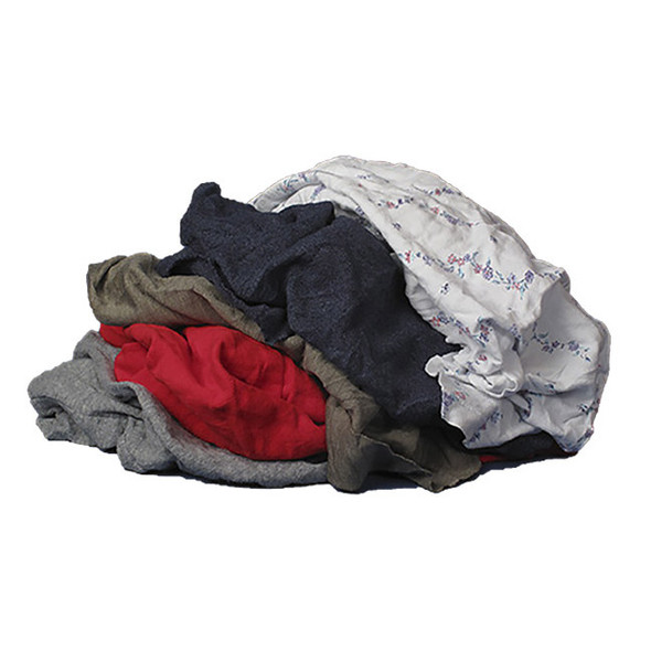 Buffalo™ Recycled T-Shirt Rags, Colored, 25 lb/Box