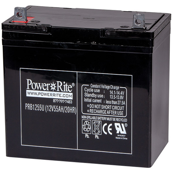 Power Rite® Battery, 12V, 55 Ah (Nut & Bolt Connection), 1/Each