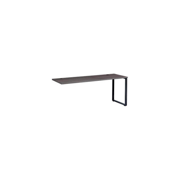 Interion Open Plan Return Desk - 48""W x 24""D x 29""H - Charcoal Top with Black