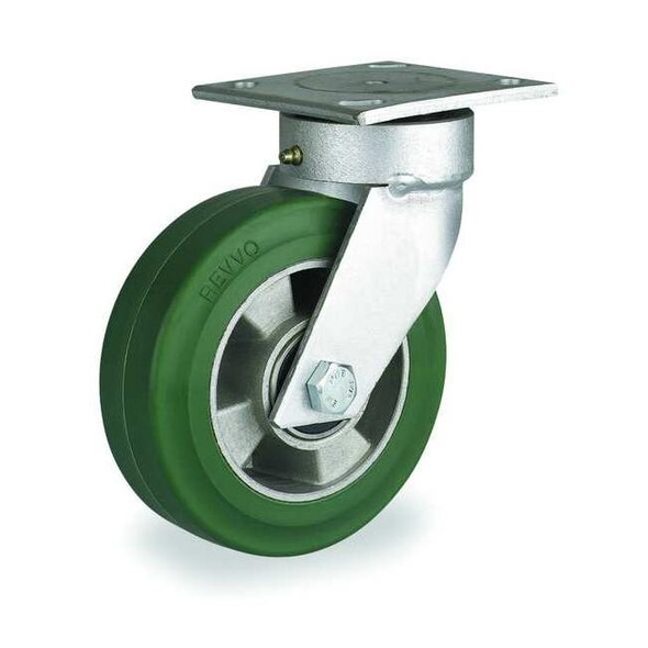 Kingpinless Plate Caster,Swivel,Rbr,6 in.,660 lb.