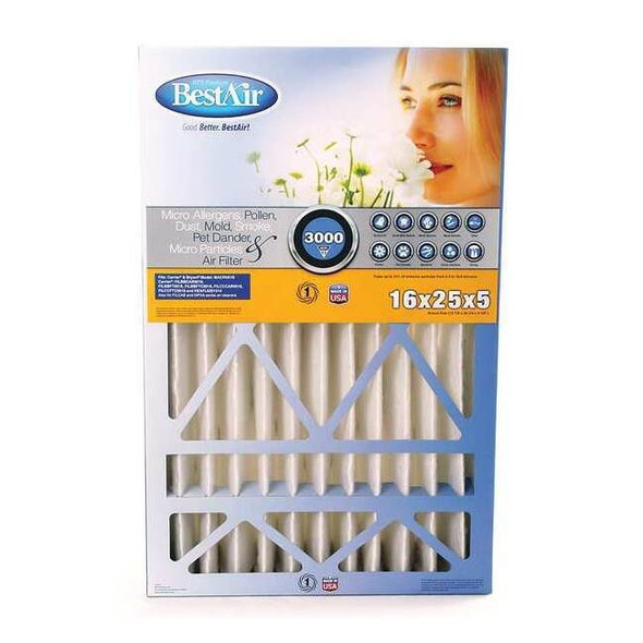 Bestair 25 in x 16 in x 5 in Synthetic Furnace Air Cleaner Filter CB1625-13C