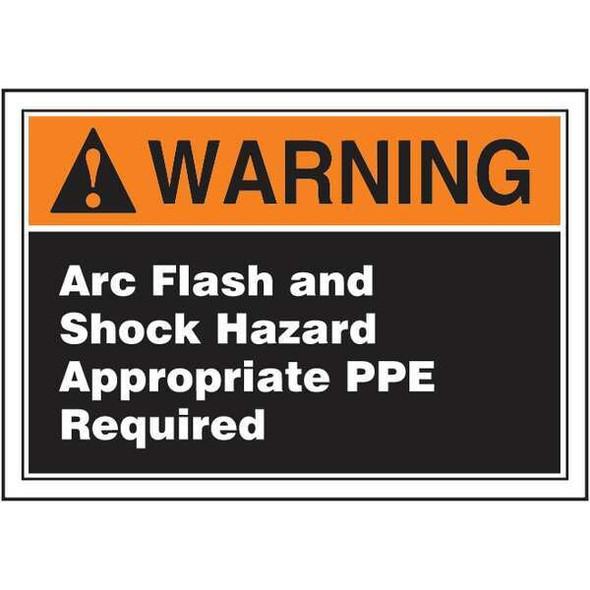 Accuform Arc Flash Label,3 1/2 inx5 in,Vinyl LELC376 Accuform Arc Flash Label,3 1/2 inx5 in,Vinyl LELC376