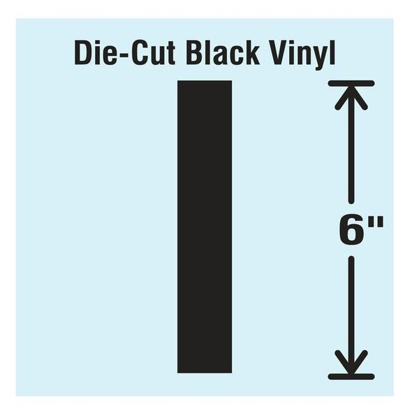 Stranco Letter Label, Vinyl, 6 in H, 3-1/2 in W DBV-SINGLE-6-I