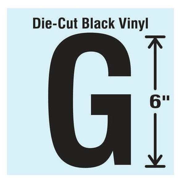 Stranco Letter Label, Vinyl, 6 in H, 3-1/2 in W DBV-SINGLE-6-G