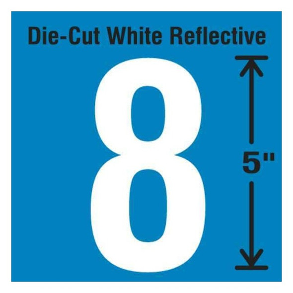 Stranco NumberLabel,Vinyl,5inH,2-3/4inW,PK5 DWR-5-8-5