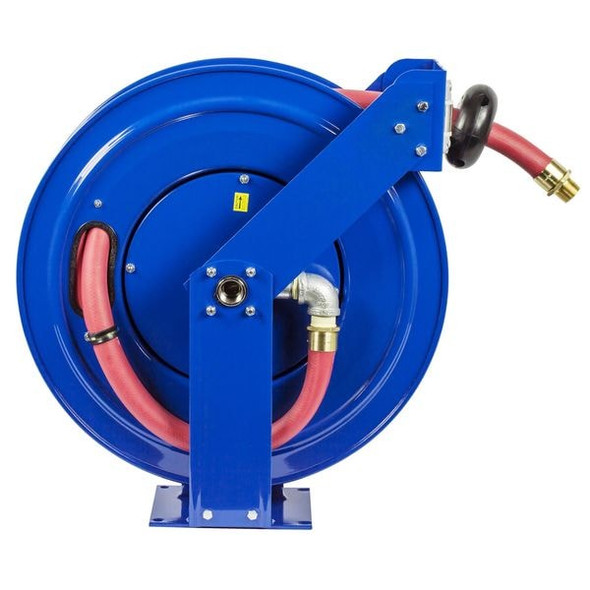 Spring Return Hose Reel, 1 in Hose Diameter, 35 ft Length, 300 psi Max. Pressure, Blue