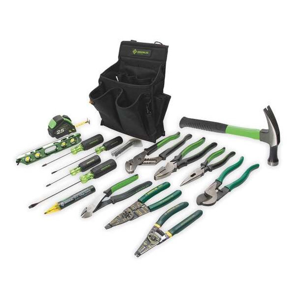 Greenlee General Hand Tool Kit,No. of Pcs. 17 0159-12