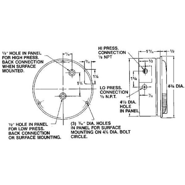 Dwyer Instruments Pressure Gauge,0 to 10 In H2O 2010AV