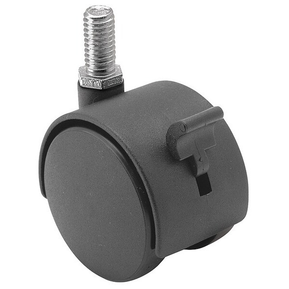 40mm Non-Marking Nylon Swivel Caster, Side Brake, Loads Up To 40 lb