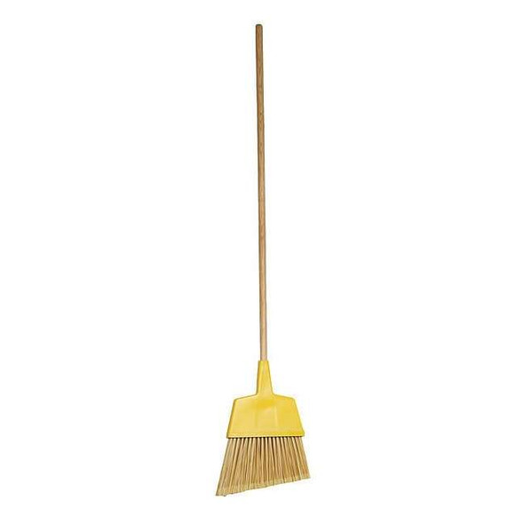 Tough Guy 12 in Sweep Face Angle Broom, Medium, Synthetic, Yellow 1VAC4