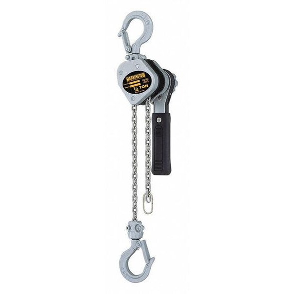 Lever Chain Hoist, 500 lb Load Capacity, 15 ft Hoist Lift, 51/64 in Hook Opening