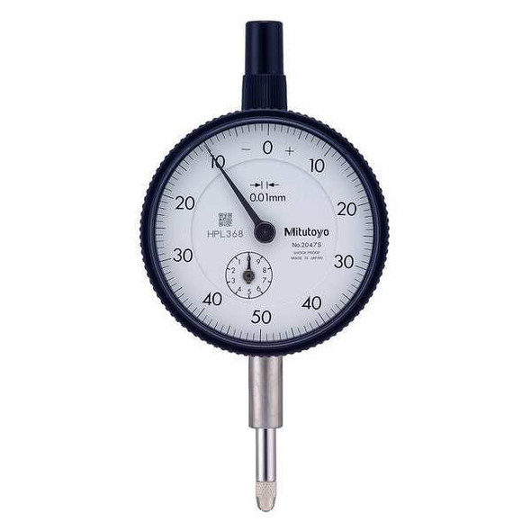 Mitutoyo Dial Indicator,0 to 10mm,0-50-0 2047A