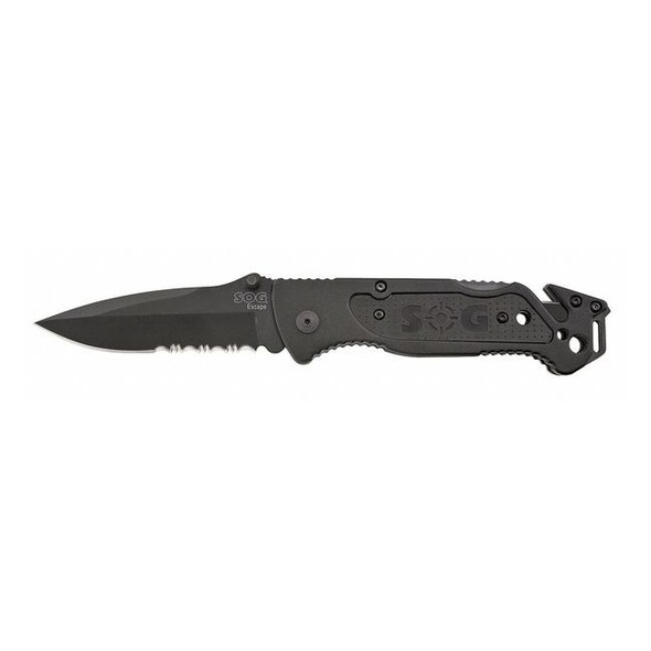 Sog Folding Knife,Spear Point,Blk,3-7/16 In FF25-CP