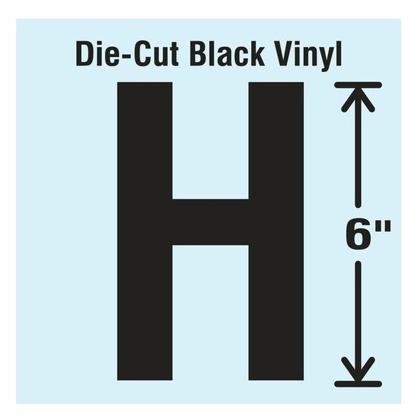 Stranco Letter Label, Vinyl, 6 in H, 3-1/2 in W DBV-SINGLE-6-H