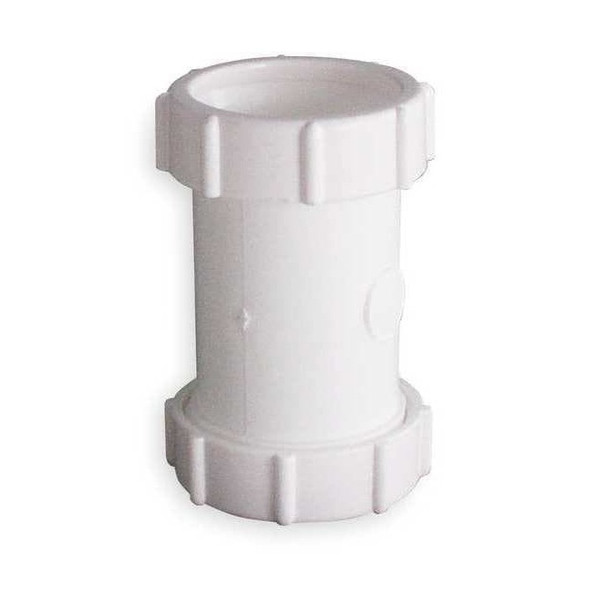 1-1/2" or 1-1/4 Dia, Polypropylene, White/Plastic, Lavatory/Kitchen, Coupling