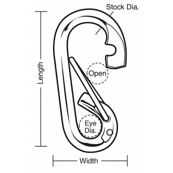 Lucky Line Spring Snap,HD,Steel,L 2 3-8 In 4GGR3