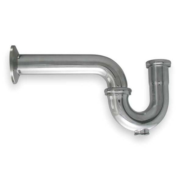 1-1/2 Dia, Brass, Chrome/Brass, Kitchen With Clean Out, P-Trap