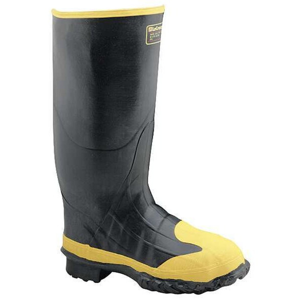 Men's LaCrosse Meta-Pac Rubber Boot, Steel Toe, 16" Height, Black, 14