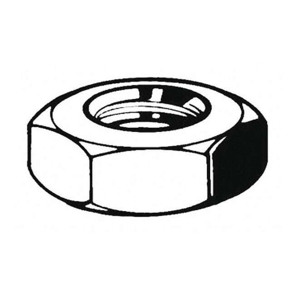 Thin Hex Nut, M10-1.50, Steel, Class 4, Zinc Plated, 5 mm Ht, 100 PK