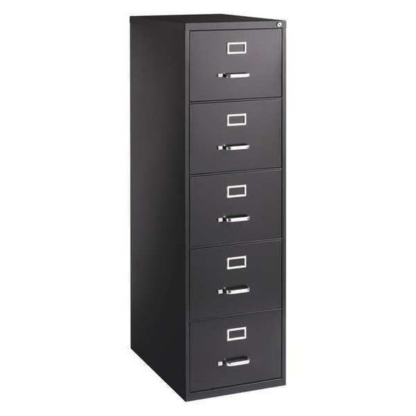 Hirsh 18" W 5 Drawer Vertical File Cabinet, Black,  Legal 17781