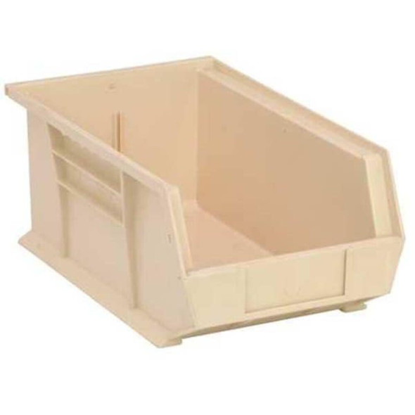 Hang & Stack Storage Bin, Polypropylene, Ivory, 6 in H, 8 1-4 in W, 13 5-8 in L  QUS241IV