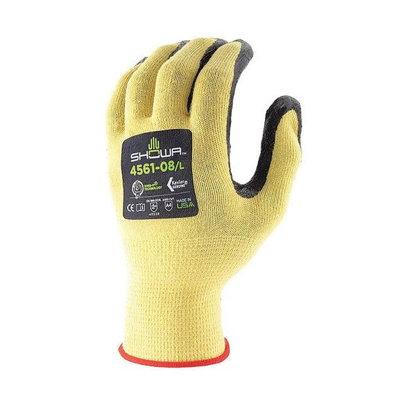 Showa Knit Gloves, Cut Level A4 ,Dipped ,Nitrile ,Grip ,M 1 PR 4561M-07-V