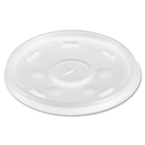 Dart Lid for 6 to 14 oz. Hot/Cold Cup, Flat, Identification Buttons, Straw Slot, Clear, Pk1000 12SL