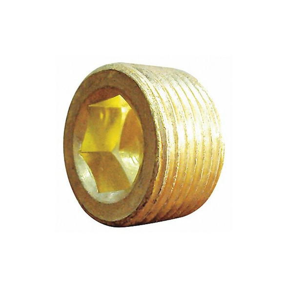 Manufacturer Varies Brass Countersink Plug, MNPT, 1/2" Pipe Size 6AZA0